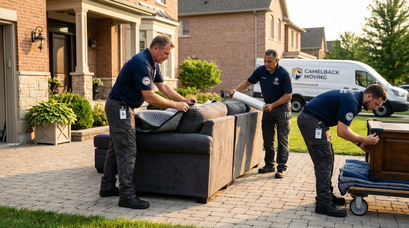 Large estate moving crew wrapping furniture in Dahlgren, VA